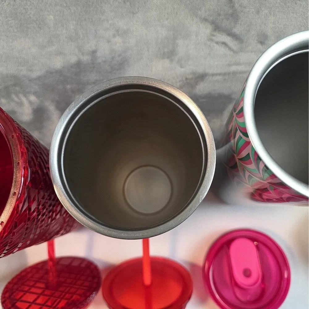 Starbucks Tumbler Lot 5 Cups 2 Vacuum 3 Straw Please See Photos